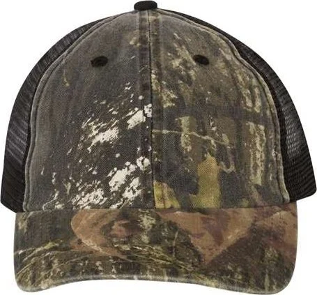 Kati LC101V Washed Mesh-Back Cap - Mossy Oak Breakup Black