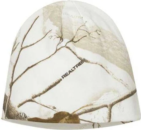 Kati LCB08 8" Camo Knit Beanie - White Realtree AP