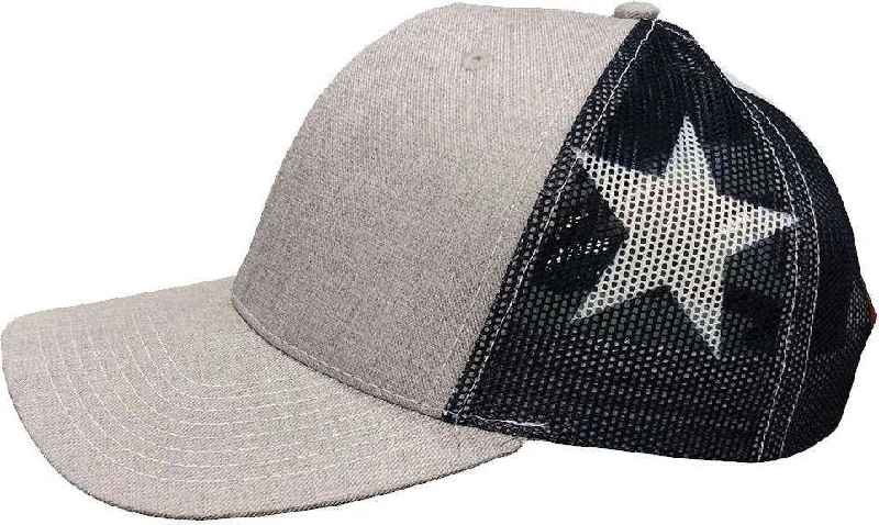 Kati S700M Printed Mesh Trucker Cap - Heather/ Texas Flag