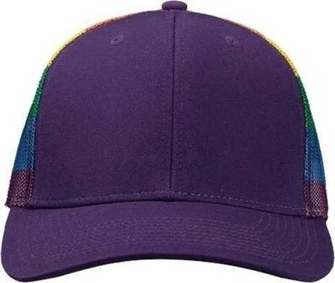 Kati S700M Printed Mesh Trucker Cap - Purple Rainbow