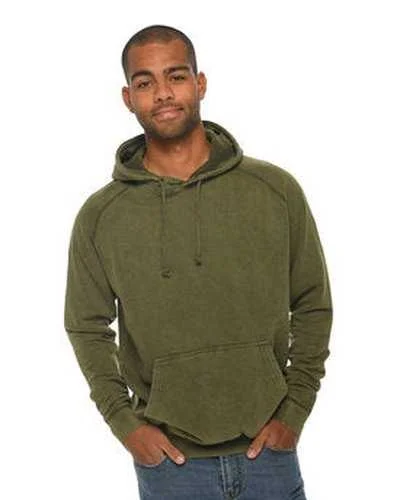 Lane Seven LST004 Unisex Vintage Raglan Hooded Sweatshirt - Olive