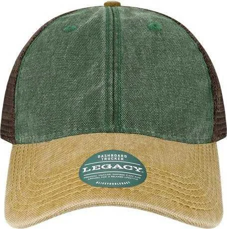 Legacy DTA Dashboard Trucker Cap - Green Camel Brown