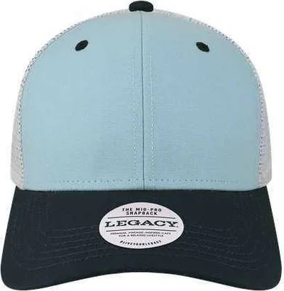 Legacy MPS Mid-Pro Snapback Trucker Cap - Light Blue Navy White