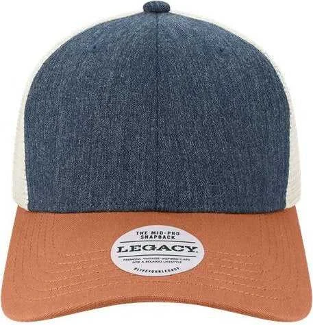 Legacy MPS Mid-Pro Snapback Trucker Cap - Melange Navy Bronze Stone