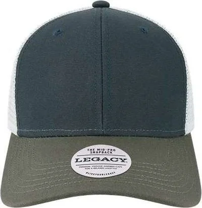 Legacy MPS Mid-Pro Snapback Trucker Cap - Navy Dark Gray Silver