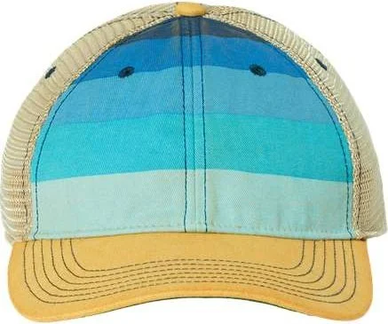 Legacy OFA Old Favorite Trucker Cap - Blue Stripe Khaki