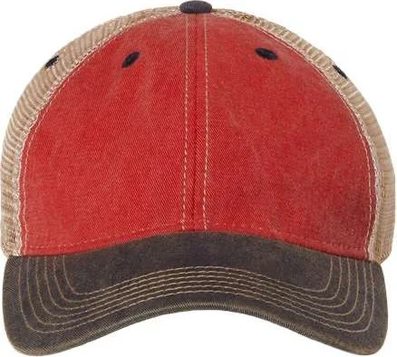 Legacy OFA Old Favorite Trucker Cap - Scarlet Red Navy Khaki