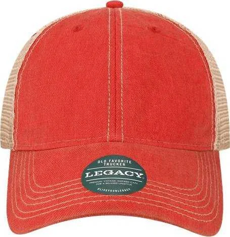 Legacy OFAY Youth Old Favorite Trucker Cap - Scarlet Red Khaki