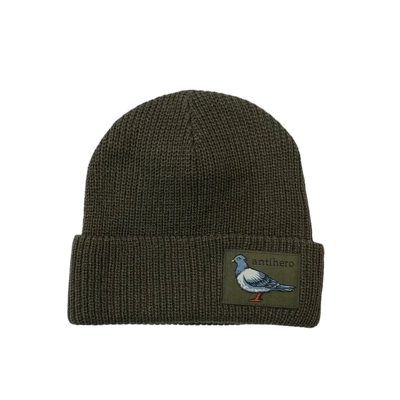 Lil Pigeon Label Cuff Beanie | Olive