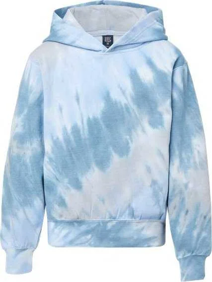 MV Sport 128Y Youth Classic Fleece Tie Dye Hooded Sweatshirt - Arctic Sky Tie Dye