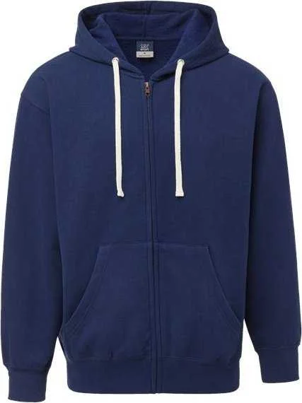 MV Sport 22132 Vintage Fleece Full-Zip Hooded Sweatshirt - Vintage Blue