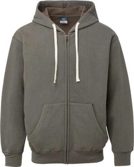 MV Sport 22132 Vintage Fleece Full-Zip Hooded Sweatshirt - Vintage Granite