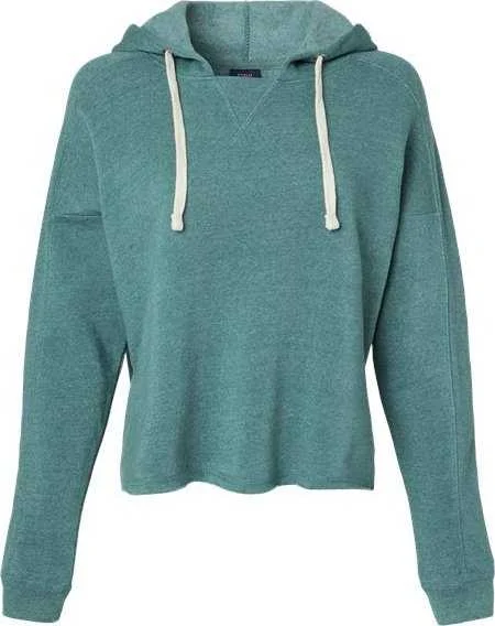 MV Sport W23101 Women's Angel Fleece Crop Hooded Sweatshirt - Mallard Green