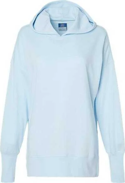 MV Sport W23720 Women's French Terry Hooded Sweatshirt - Arctic Blue