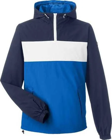 Nautica N17174 Windward Anorak Hooded Quarter-Zip Jacket - Navy White Royal