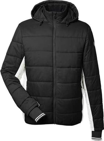 Nautica N17186 Nautical Mile Hooded Puffer Jacket - Black Antique White