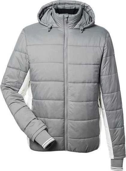 Nautica N17186 Nautical Mile Hooded Puffer Jacket - Graphite Antique White