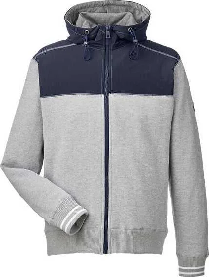 Nautica N17582 Navigator Fleece Hooded Full-Zip Jacket - Oxford Heather Navy