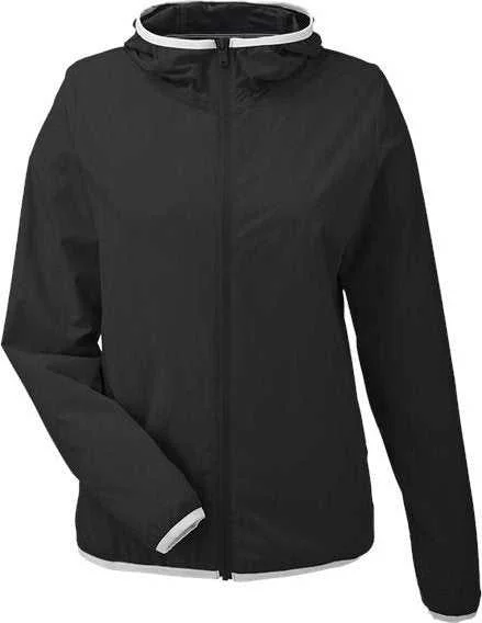 Nautica N17927 Women's Stillwater Hooded Windbreaker - Black