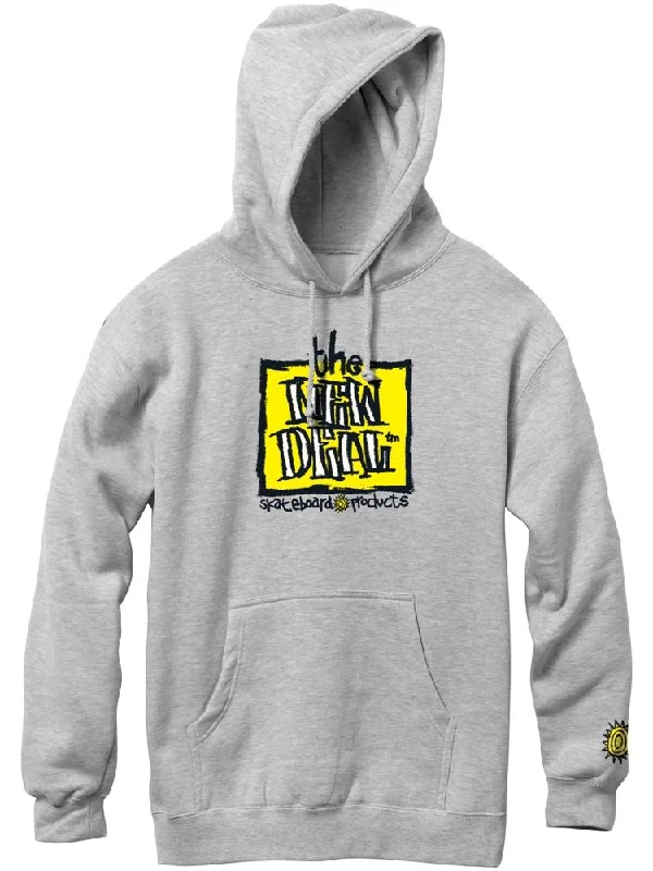 New Deal Original Napkin Logo Hooded Sweatshirt - Heather Gray