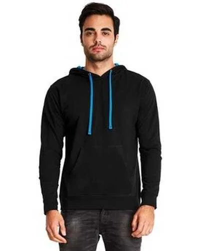 Next Level 9301 Unisex French Terry Pullover Hoodie - Black Turquoise