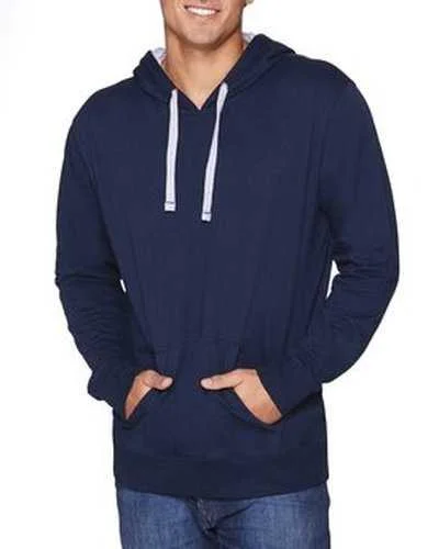 Next Level 9301 Unisex French Terry Pullover Hoodie - Mid Navy Heather Gray