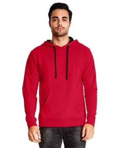 Next Level 9301 Unisex French Terry Pullover Hoodie - Red Black