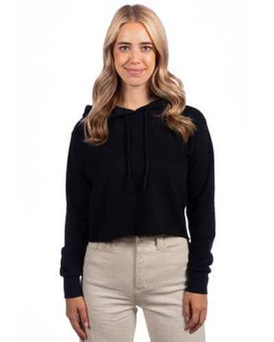 Next Level 9384 Ladies' Cropped Pullover Hooded Sweatshirt - Black