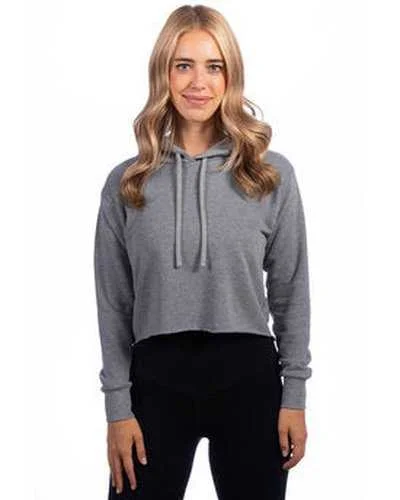 Next Level 9384 Ladies' Cropped Pullover Hooded Sweatshirt - Heather Gray