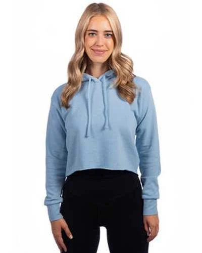 Next Level 9384 Ladies' Cropped Pullover Hooded Sweatshirt - Stonewash Denim