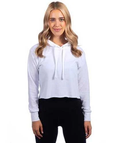 Next Level 9384 Ladies' Cropped Pullover Hooded Sweatshirt - White