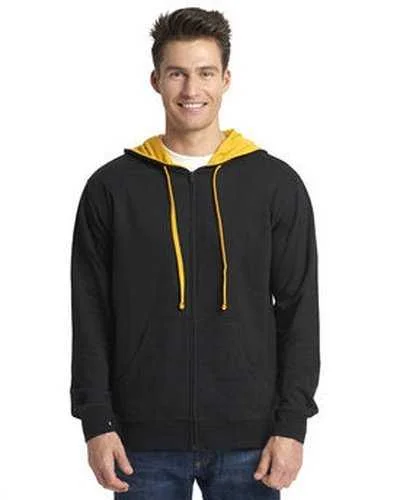 Next Level 9601 Adult Laguna French Terry Full-Zip Hooded Sweatshirt - Black Gold