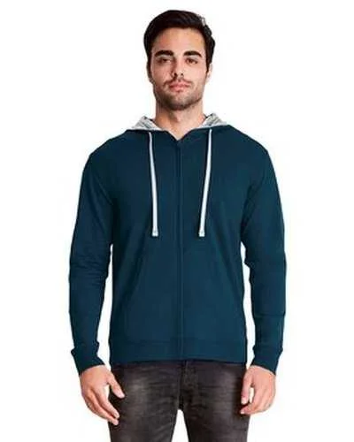 Next Level 9601 Adult Laguna French Terry Full-Zip Hooded Sweatshirt - Midnight Navy Heather Gray