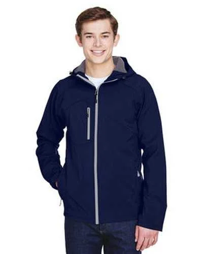 North End 88166 Men's Prospect Two-Layer Fleece Bonded Soft Shell Hooded Jacket - Navy