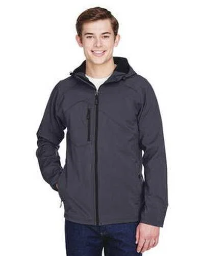 North End 88166 Men's Prospect Two-Layer Fleece Bonded Soft Shell Hooded Jacket - Fossil Gray