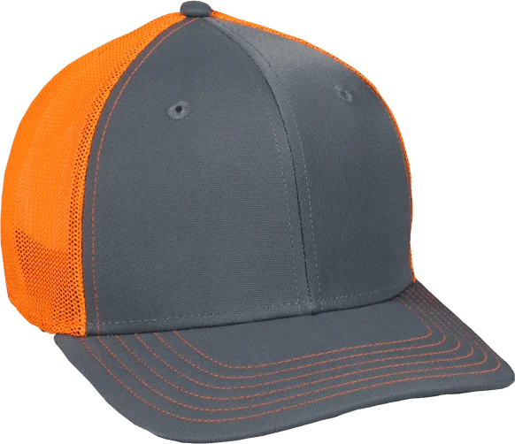 OC Sports CT120M Extra-flexible Slight Pre-curved Visor - Graphite Neon Orange