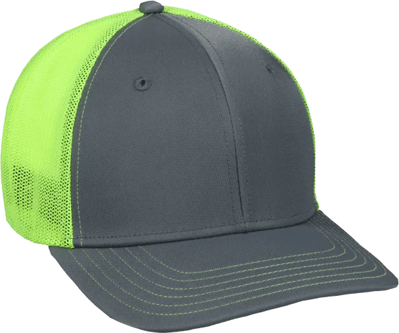 OC Sports CT120M Extra-flexible Slight Pre-curved Visor - Graphite Neon Yellow