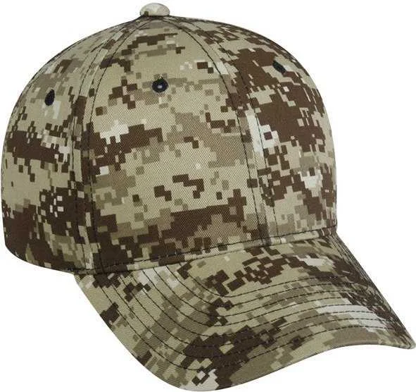 OC Sports DC-610 Cotton Twill Digital Camo Cap - Khaki