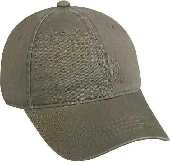 OC Sports GWT-111 Adjustable Strap Garment Wash Cotton Cap - Olive