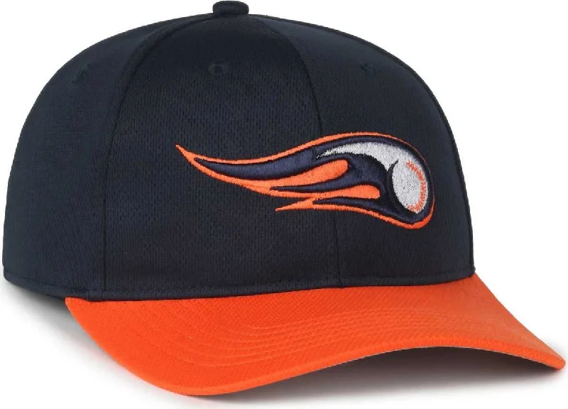 OC Sports MIN-350 MiLB Replica Polyester Baseball Cap - Bowling Green Hot Rods Navy Orange