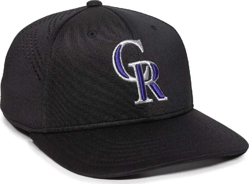 OC Sports MLB-600 Perforated Stretchfit Baseball Cap - Colorado Rockies