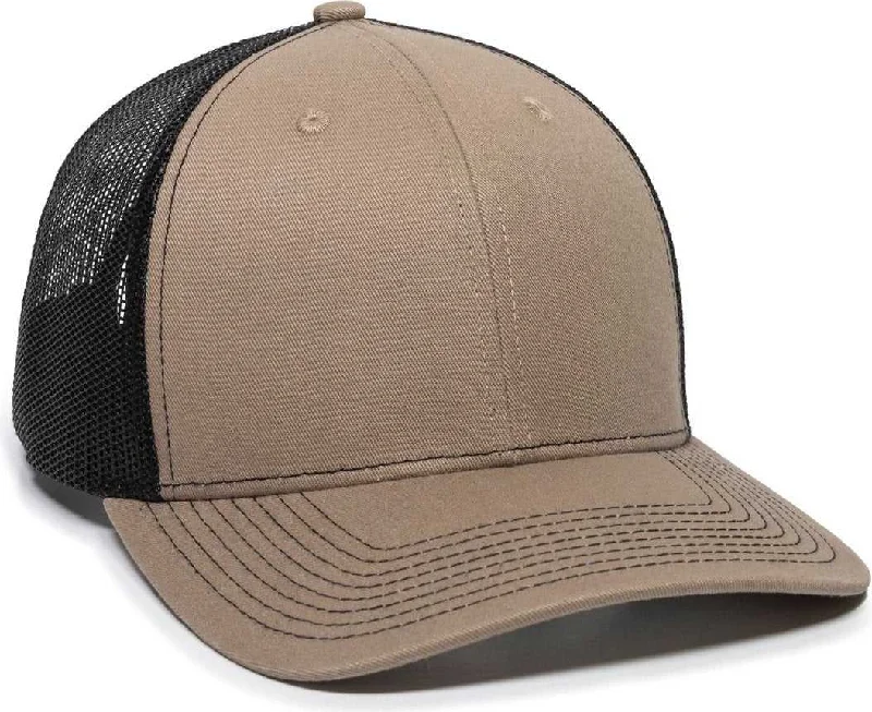 OC Sports OC771 Adjustable Mesh Back Cap - Khaki Black