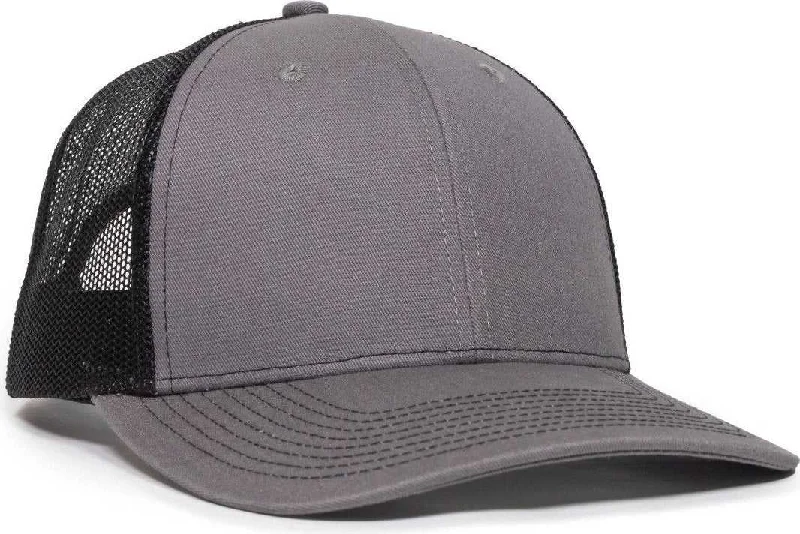 OC Sports OC771V Adjustable Mesh Back Cap - Charcoal Black