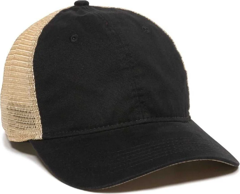 OC Sports PWT-200M Adjustable Mesh Back Cap - Black Tea Stain