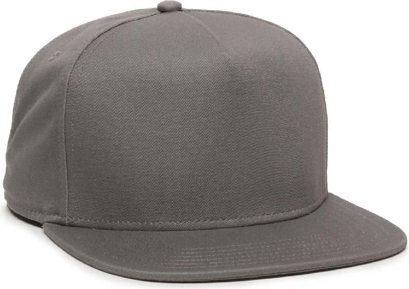 OC Sports REDLBL102 Adjustable Flat Bill Cap - Dark Grey