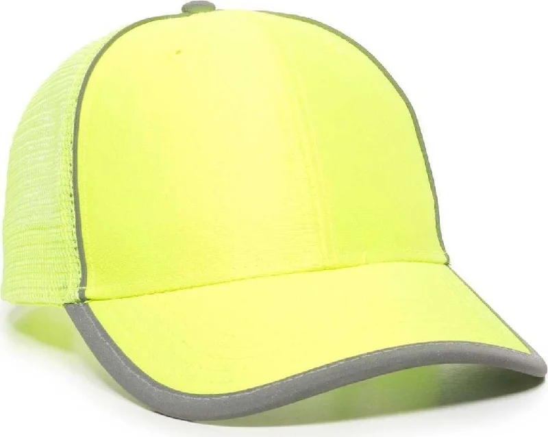 OC Sports SAF-300M Adjustable Mesh Back Cap - Safety Yellow