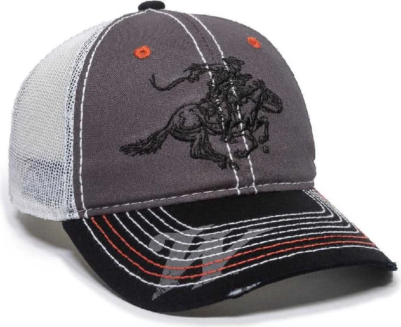 OC Sports WIN35B Winchester Mesh Back Cap - Light Grey Black