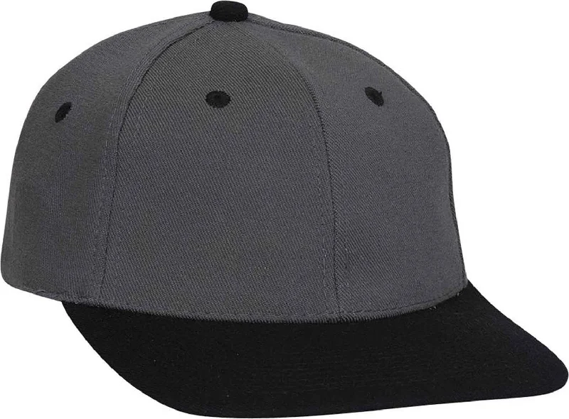 OTTO 11-194 Stretchable Wool Blend Low Profile Pro Style Cap - Black Charcoal Gray