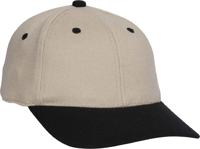 OTTO 11-194 Stretchable Wool Blend Low Profile Pro Style Cap - Black Khaki