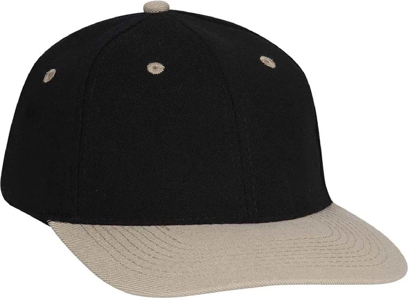 OTTO 11-194 Stretchable Wool Blend Low Profile Pro Style Cap - Khaki Black